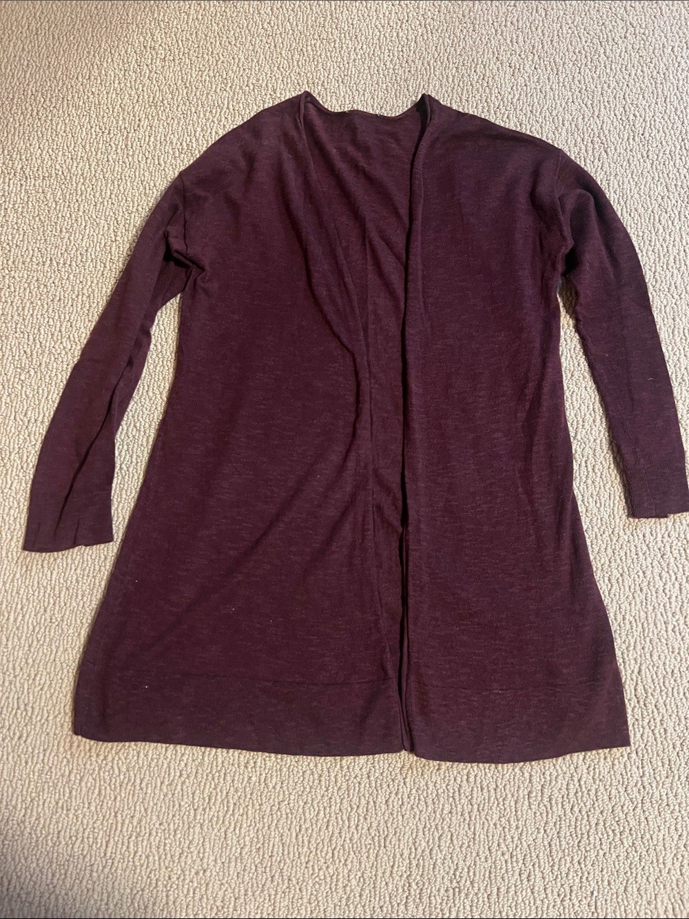 Women's Open Front Long Cardigan Sweater - Plum